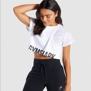 Gymshark Fraction Crop Top White